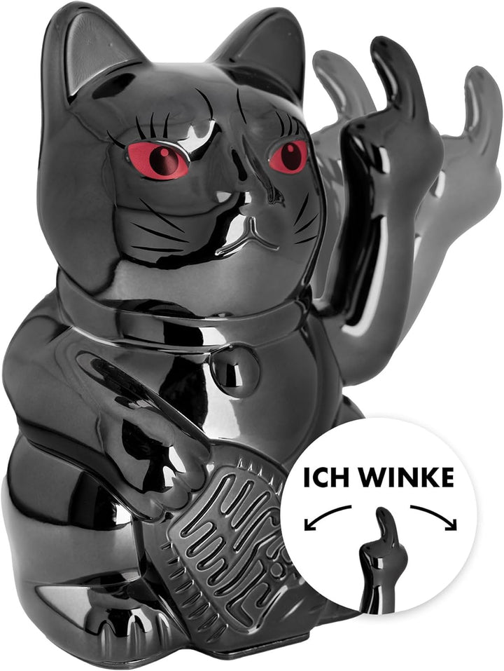 ANGRY CAT - Winkekatze Lucky CAT - Lustige winkende Katze - japanische Winkkatze mit Stinkefinger -