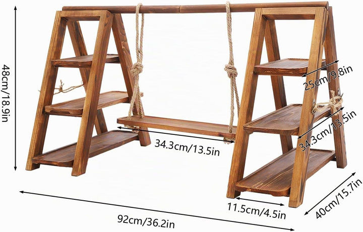 Etagere Holz 3 Etagen Massivholz Cupcake ständer kuchenständer 6kg | Massivholz Holzkohle, 3 Etagen