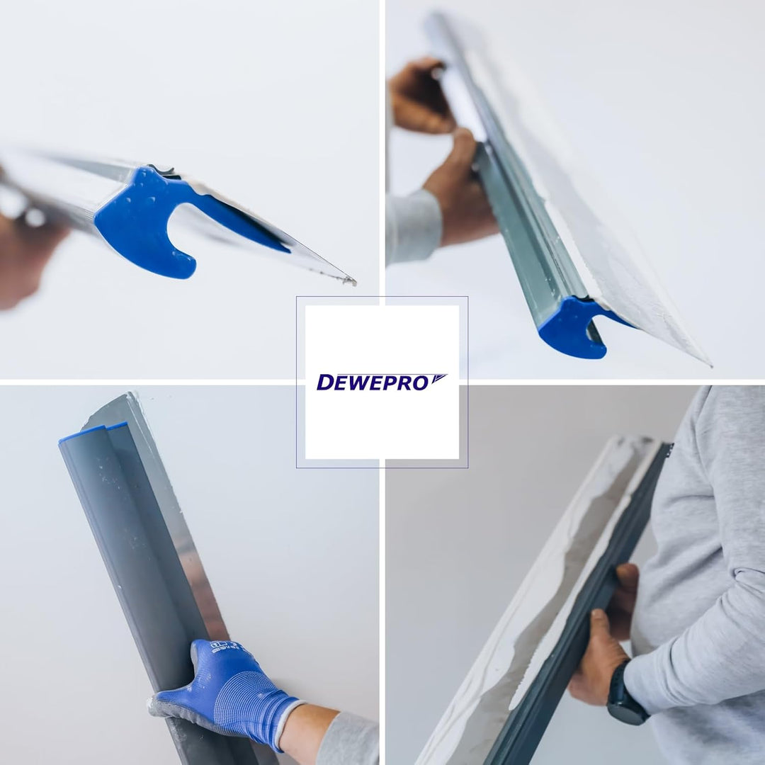 DEWEPRO® Flächenspachtel mit handlichem Griff und austauschbarem Edelstahlblatt 0,3mm - Breite: 600m