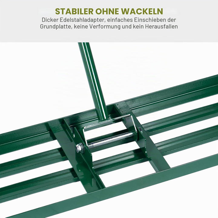 SogesHome Rasenrakel zum Rasen Sanden - Edelstahl Rasenlevelierrakel mit Stiel, Lawn Leveling Rake f