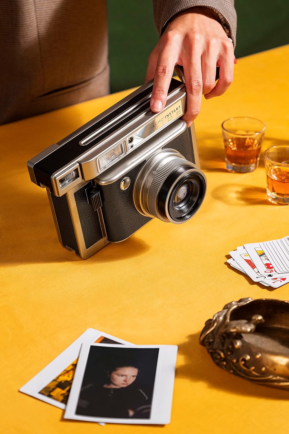 Lomography Lomo'Instant Wide Camera & Lenses Monte Carlo Black Leather