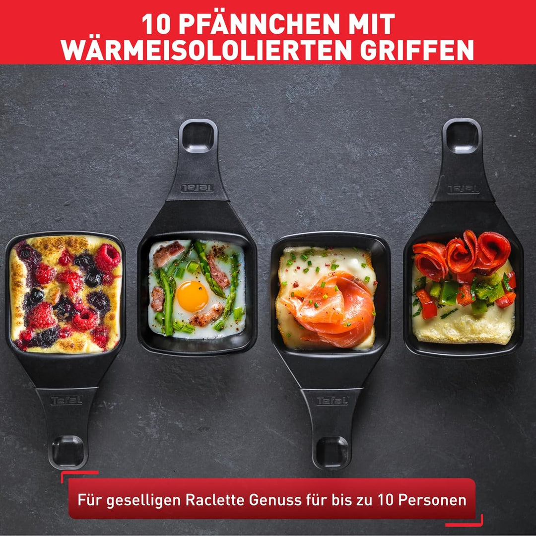 Tefal Raclette Ambiance RE4588 | für 10 Personen | inklusive Tischgrill-Funktion | Grillplatte antih