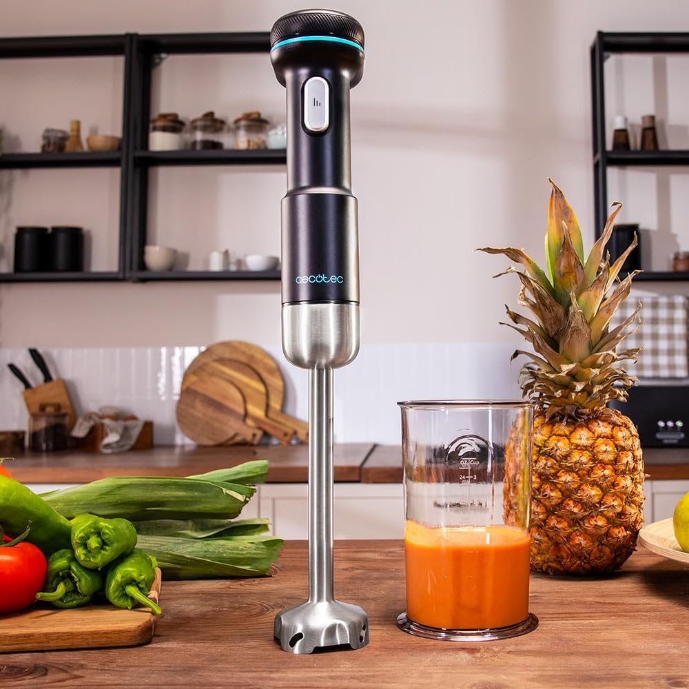 Cecotec Akku Stabmixer Set BlendGo Pack, 30 Minuten Laufzeit | Stab-, Stand- und Handmixer, USB-C-An