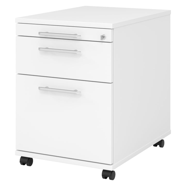 Bümö® Rollcontainer mit 2 Schüben & Schloss | Bürocontainer aus Holz | Tischcontainer mit Hängeregis
