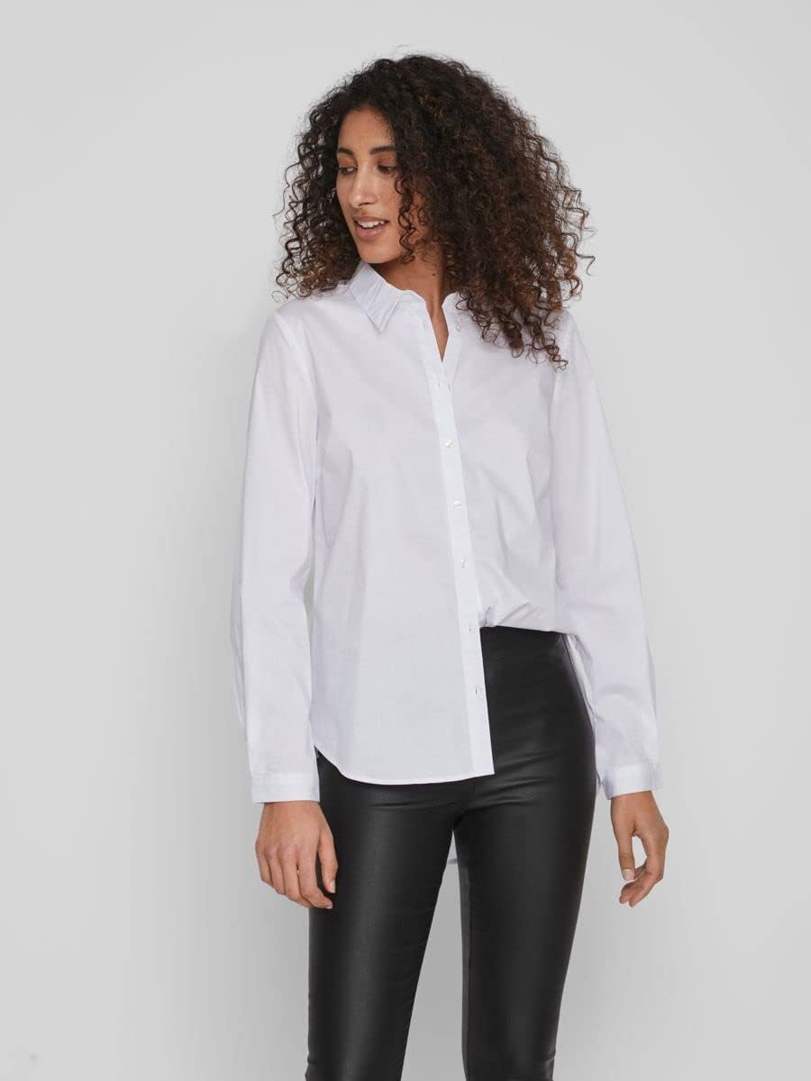 Vila Gimas Long Sleeve Shirt 34 Optical Snow, 34 Optical Snow