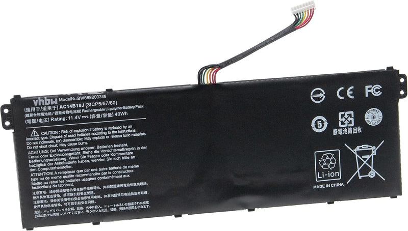 vhbw Akku kompatibel mit Acer Aspire ES1-523-26EF, ES1-523-2766, ES1-523-28GQ Notebook (3500mAh, 11,