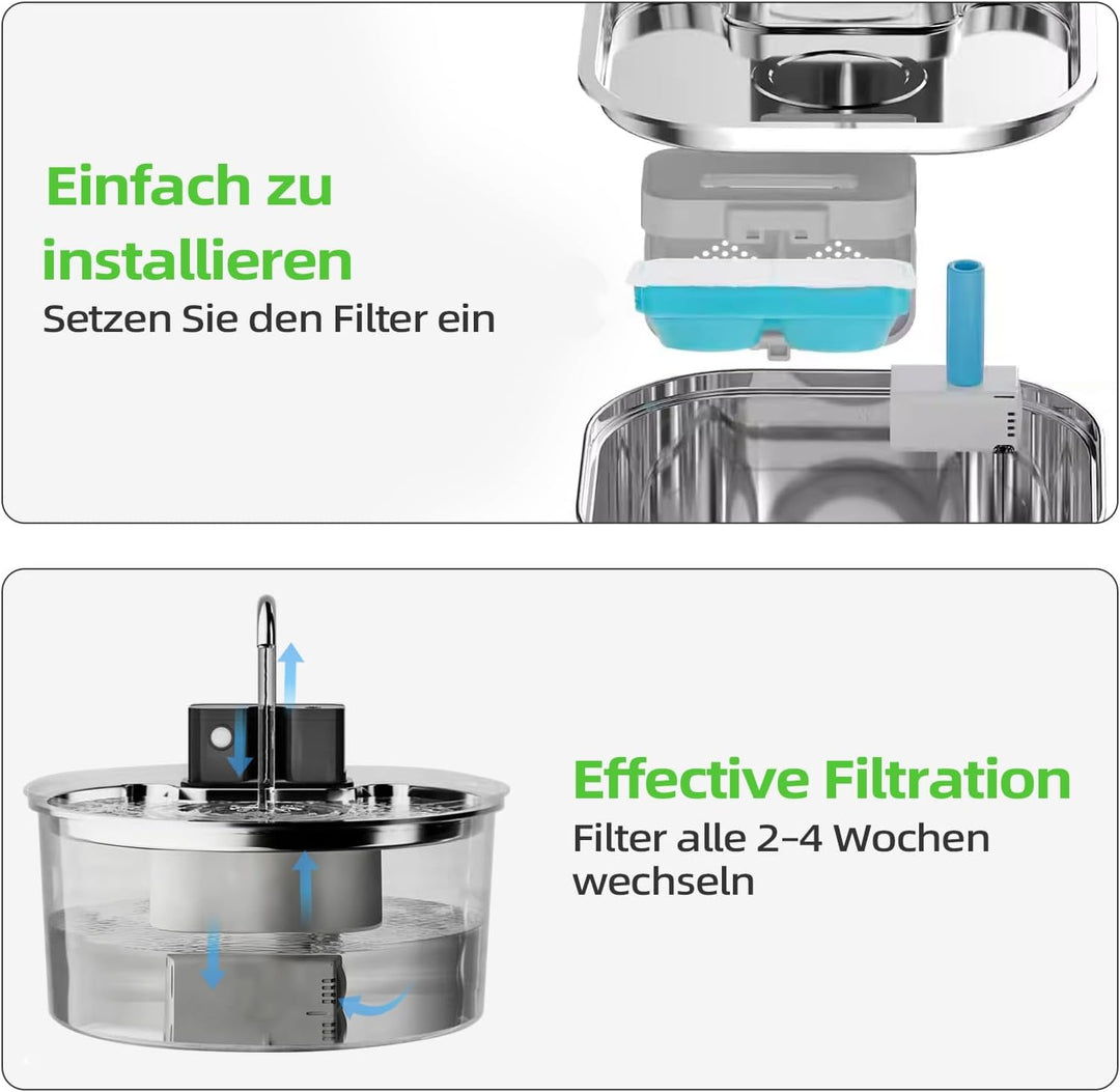 Universal Katzenbrunnen Filter Kompatibel: 12er Set (6 Aktivkohle + 6 Schaumstoff) | Ersatzfilter fü