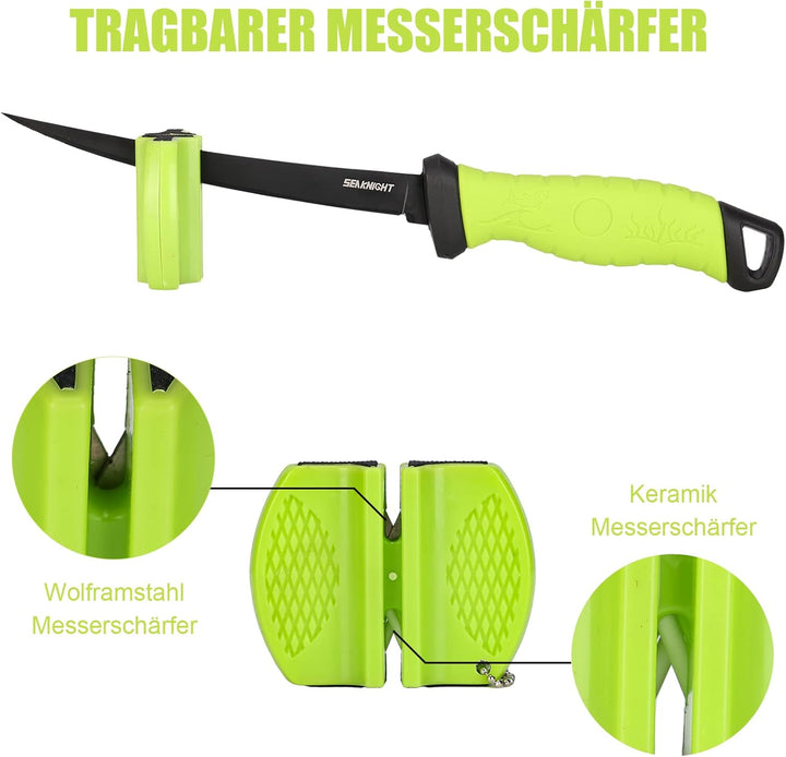 Seaknight Angelmesser 5" 7" 9" Rasiermesser scharfe Edelstahlklinge Filetmesser Rutschfester Gummigr