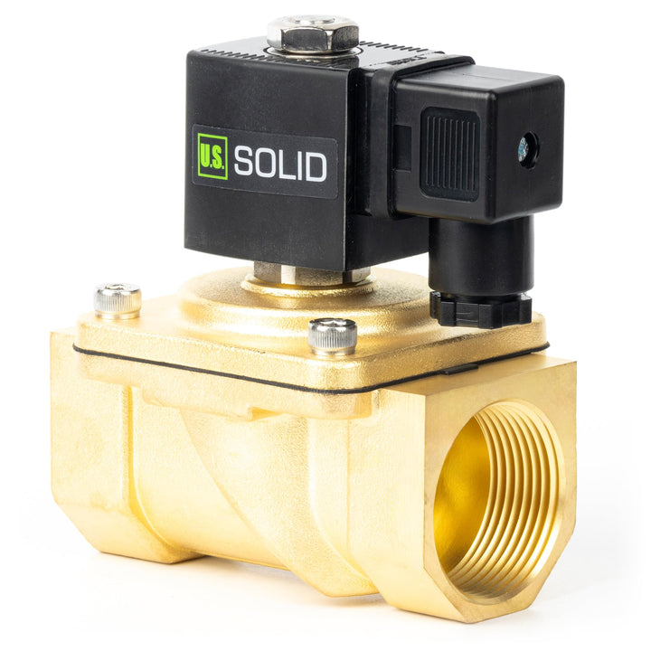 U.S. Solid 1-1/4" Magnetventil - Messing DC 12V mit Viton-Dichtung, stromlos geschlossen, Anschlussd