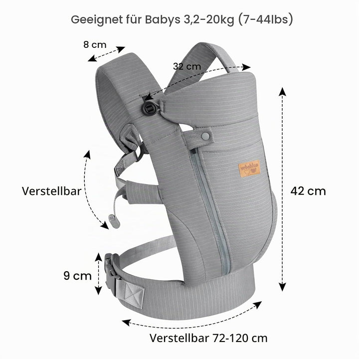 vrbabies Babytrage für Neugeborene ab Geburt,Upgrade Weich Ice Silk Babytrage mit Verstellbarer Gürt