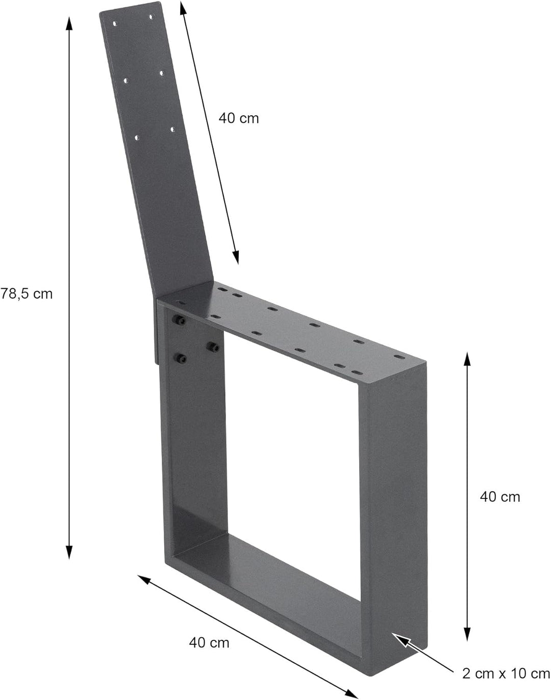 ML-Design 2 Stück Bankbeine aus Stahl massiv 40x78,5cm Anthrazit stabil wetterfest rostfrei Bankgest