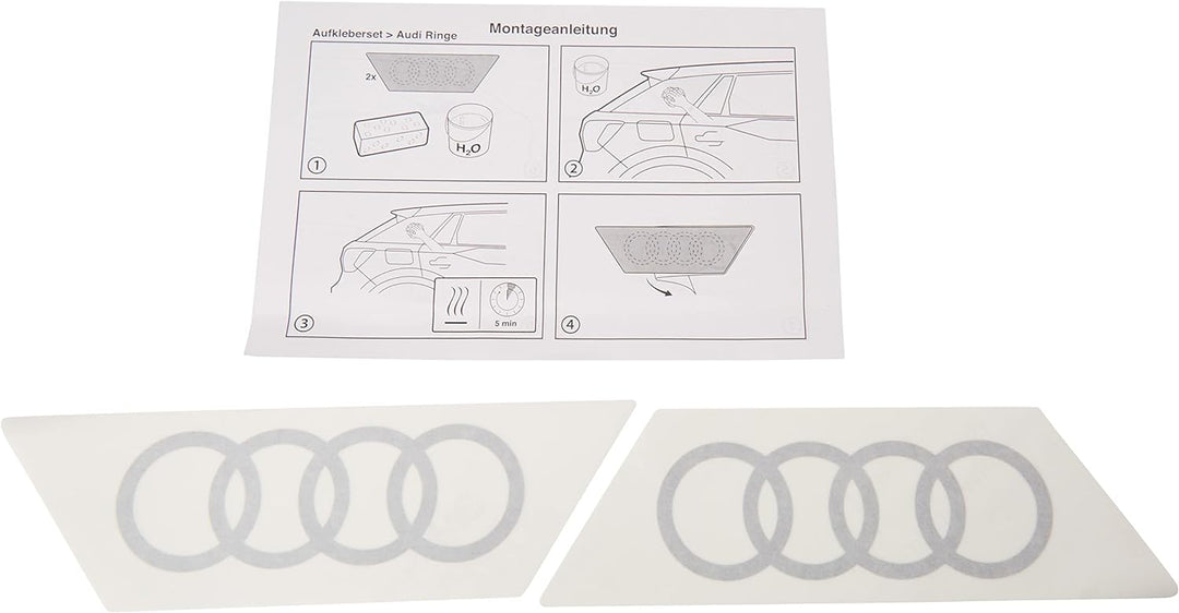 Audi 6623 Original Q2 Emblem Aufkleber - Ringe - Dekorfolie für die C-Säule - C-Blade Farbe: florett