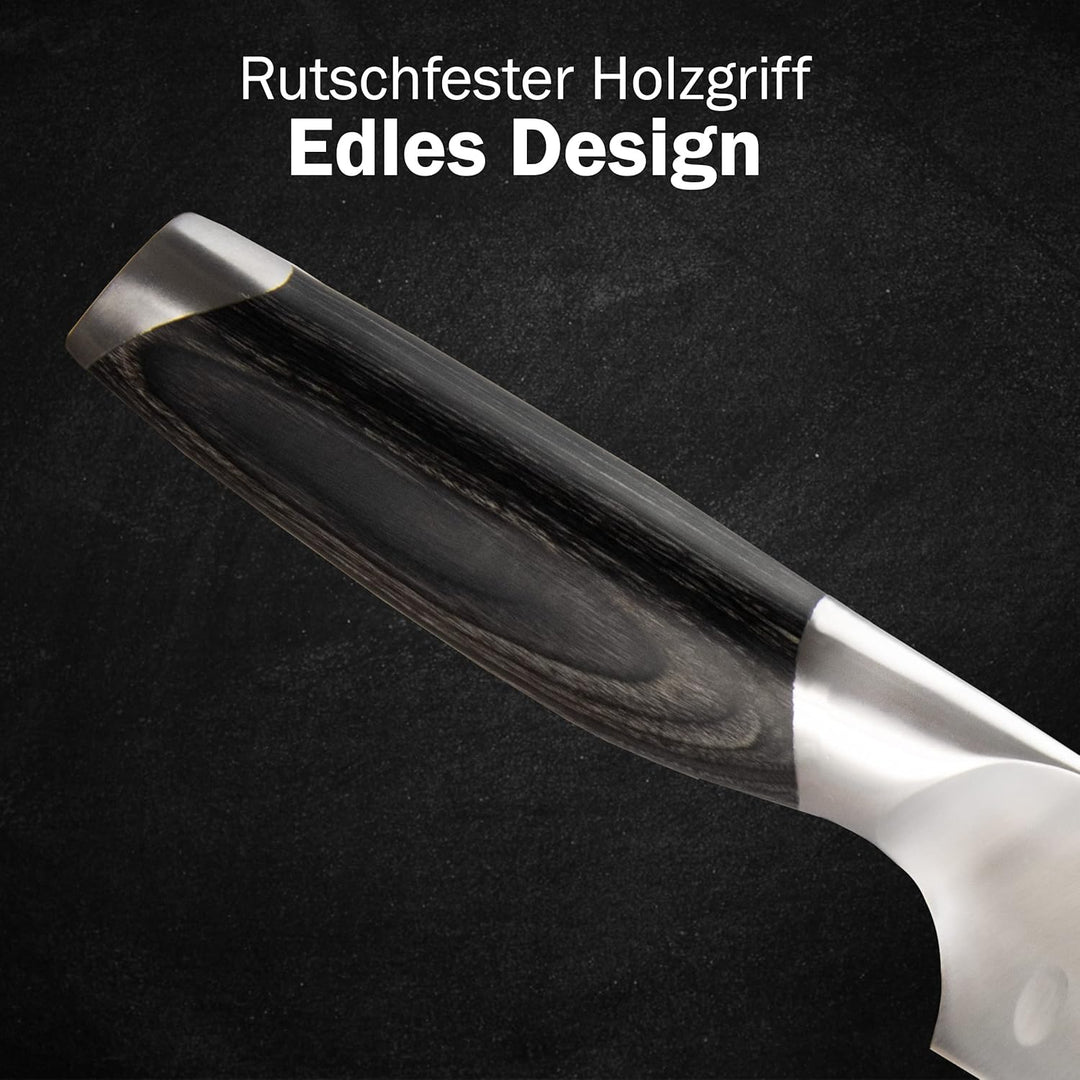 DarBene Santokumesser P-Series 18cm Profi Küchenmesser aus deutschem Edelstahl, ergonomischer Pakka