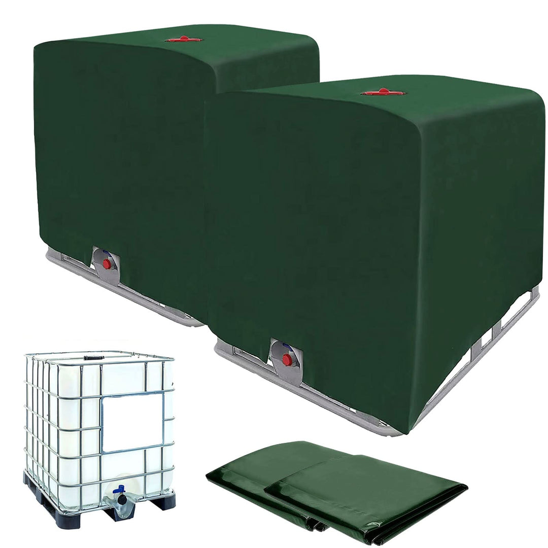 2 Stücke IBC Tank Abdeckung, IBC Grün Container Cover, Grün Abdeckplane für Wassertank 1000L, Abdeck
