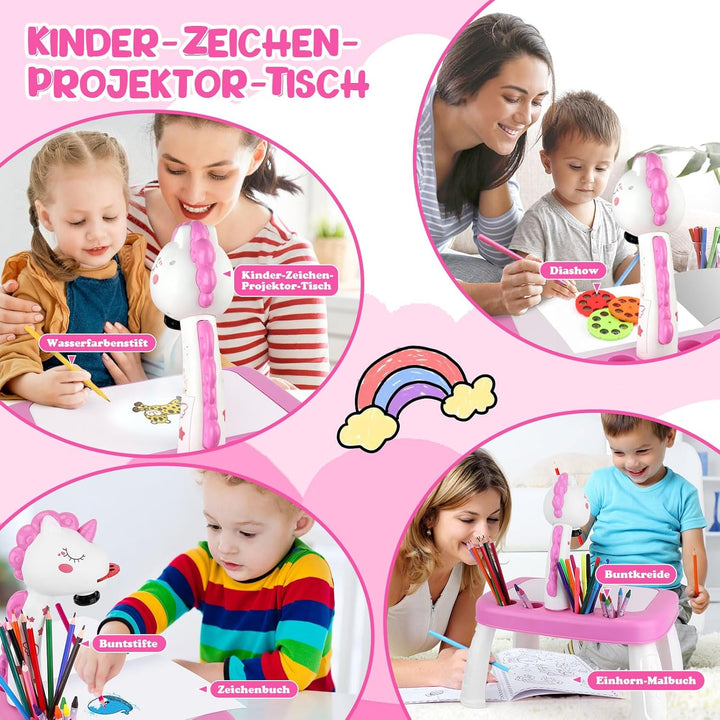 Einhorn Geschenke für Mädchen Zeichenprojektor für Kinder mit 72 Motiven Mädchen Geschenke Spielzeug