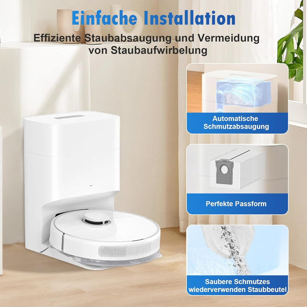 4 Stück Wiederverwendbar Staubbeutel Zubehör für Dreame X50 Ultra Complete / X40 Ultra Complete / L1