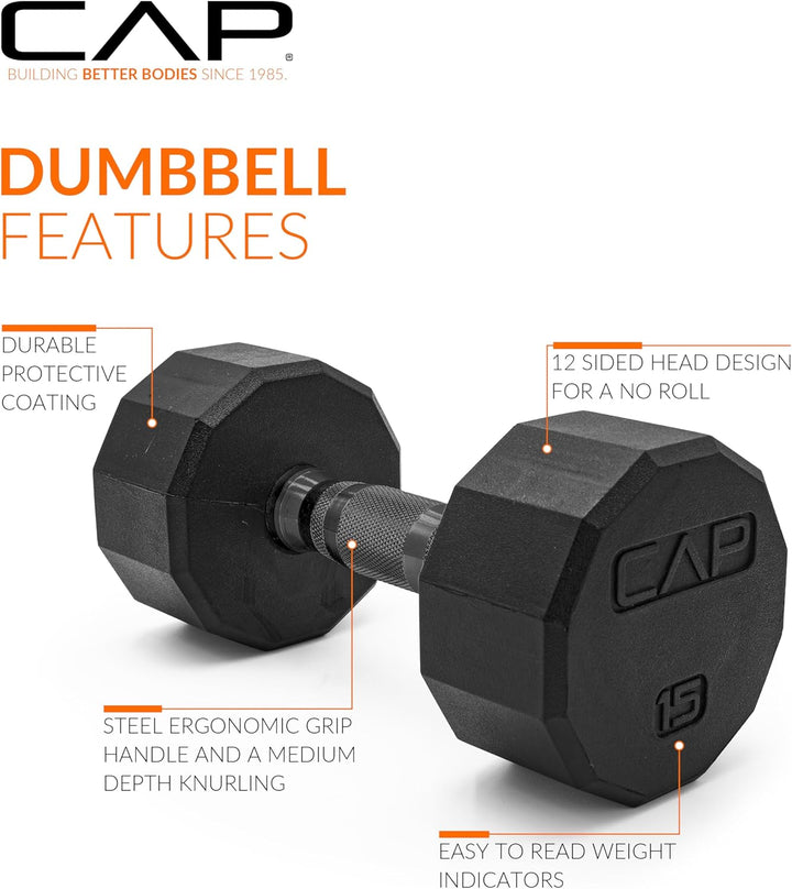 Cap Barbell PVC-beschichtete Hantel, 1 Stück. 5-Pound, Fitness 5-Pound