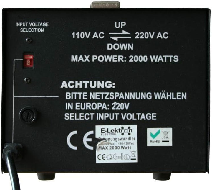 2000W USA Spannungswandler 230/220V auf 110V step-down /