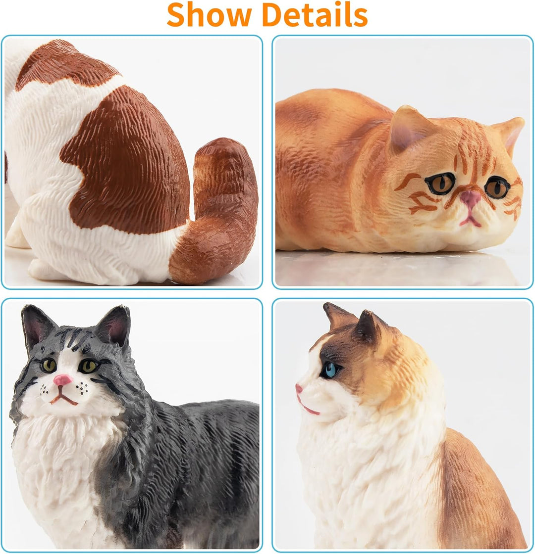 Katze Figuren Playset, 12PCS niedliche Miniatur Katze Figur Spielzeug, Kuchen Topper für Geburtstags