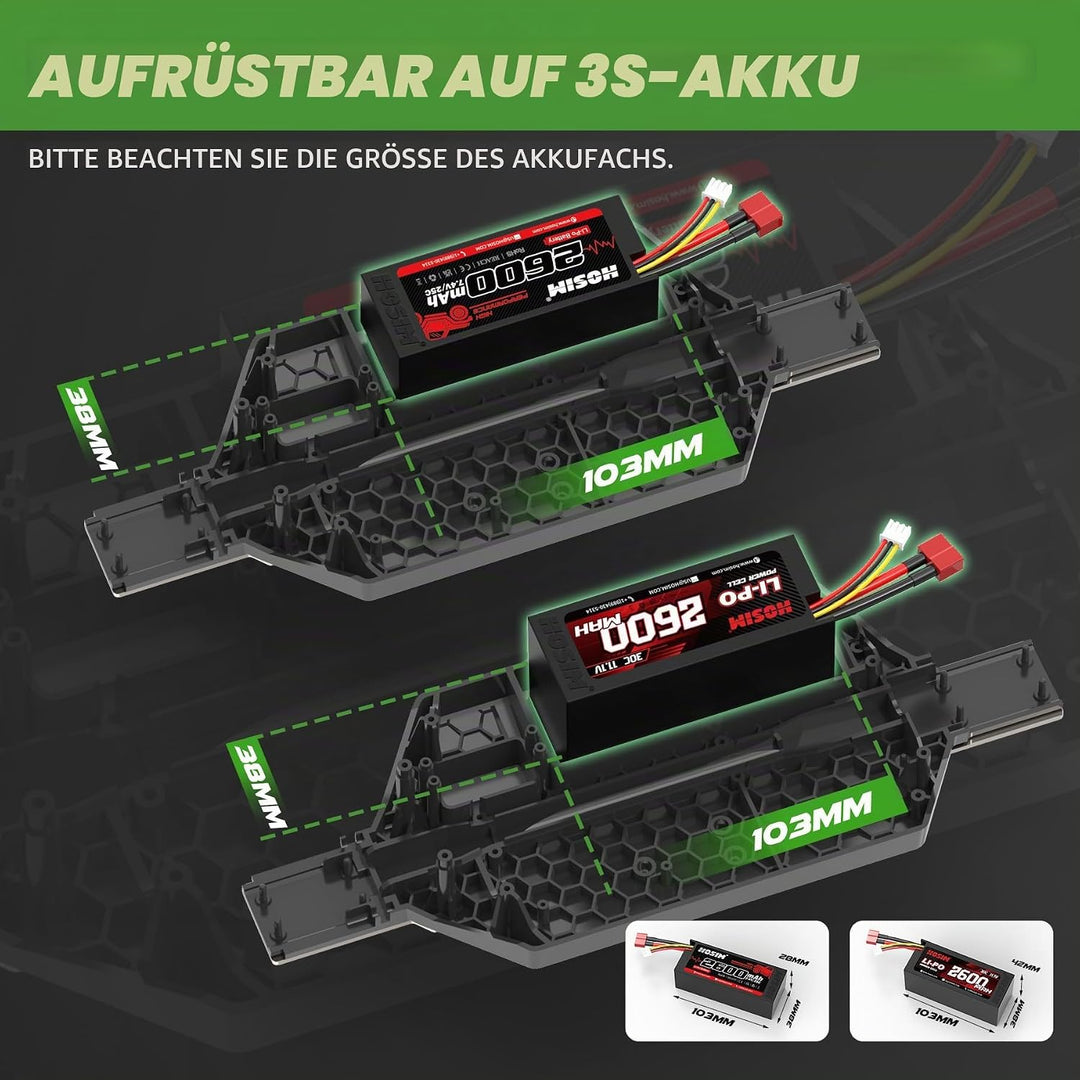 Hosim X09 Brushless RC Auto für Erwachsene, Mini 1:10 70 km/h High Speed 4x4 Offroad RC Truck, schne
