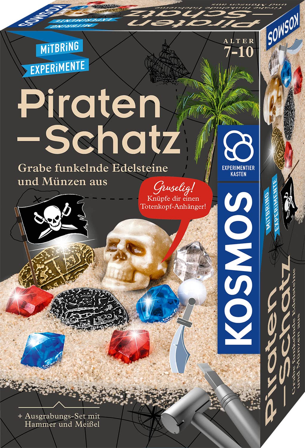 KOSMOS 657888 Piraten-Schatz Experimentierset, Ausgrabungs-Set für Kinder ab 7 Jahren, Schatzsucher,