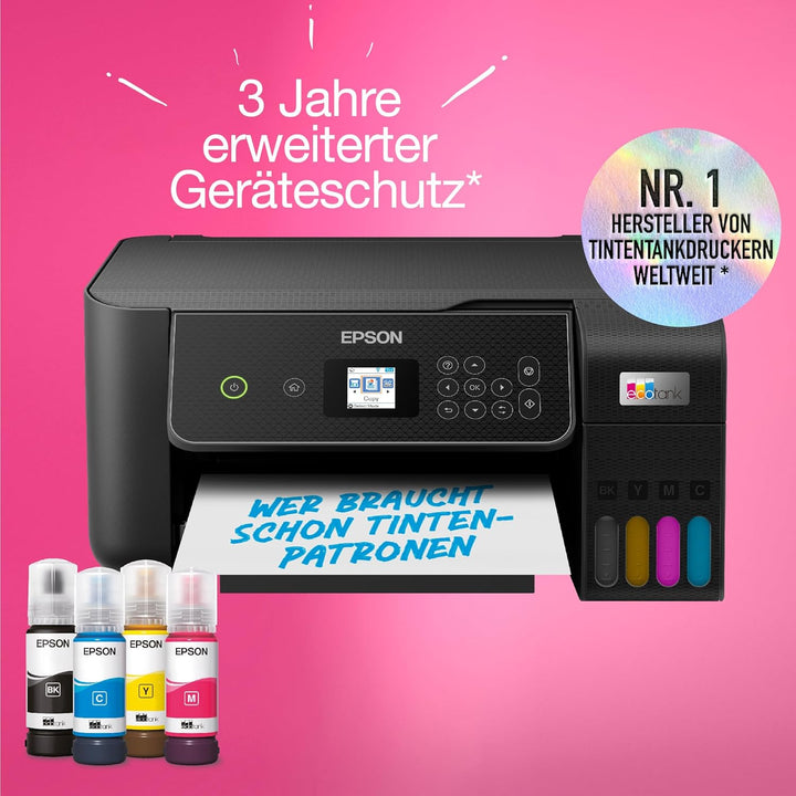 EcoTank ET-2870 A4-Multifunktions-Wi-Fi-Tintentankdrucker, mit einem im Lieferumfang enthaltenen Vor