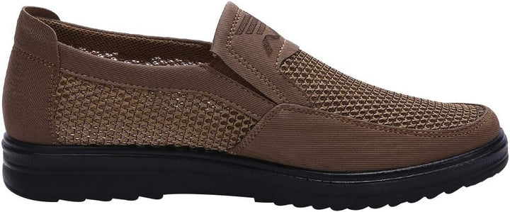 Jamron Herren Sommer Atmungsaktiv Mesh Loafers Fahrschuhe Leicht Freizeit Sneakers 39.5 EU Braun, 39