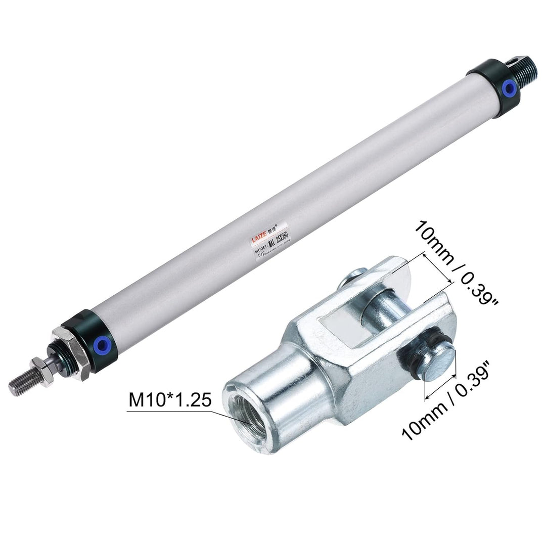 sourcing map Pneumatikzylinder MAL25X250 25mm 250mm mit Y Stecker 4Stk Schnellmontage Set