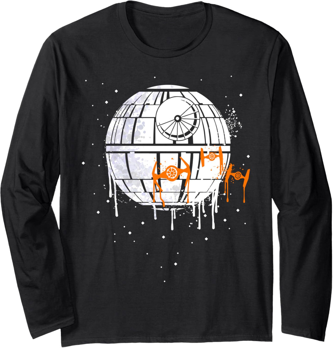 Star Wars Death Star & TIE Fighters Halloween Poster Langarmshirt