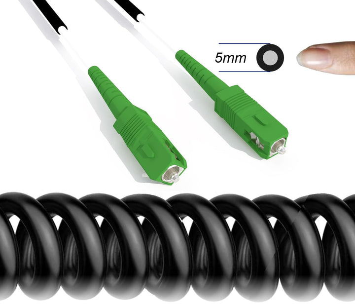 Elfcam – 35m Glasfaserkabel SC/APC auf SC/APC Simplex OS2 9/125μm 5.0mm, Indoor &amp; Outdoor LWL Kabel