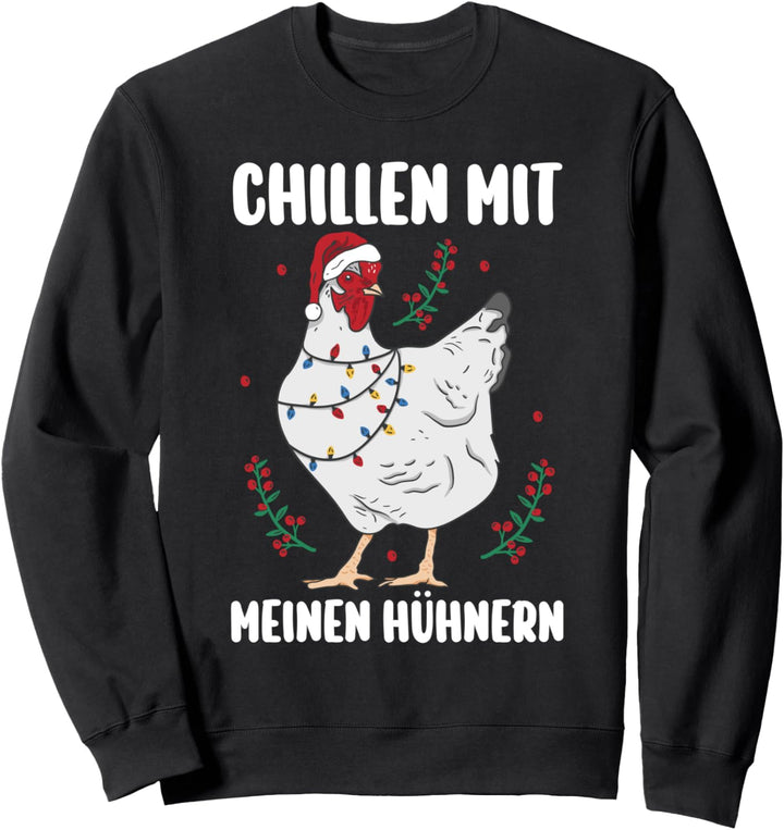 Weihnachtsmann Hühner Huhn Weihnachten Sweatshirt