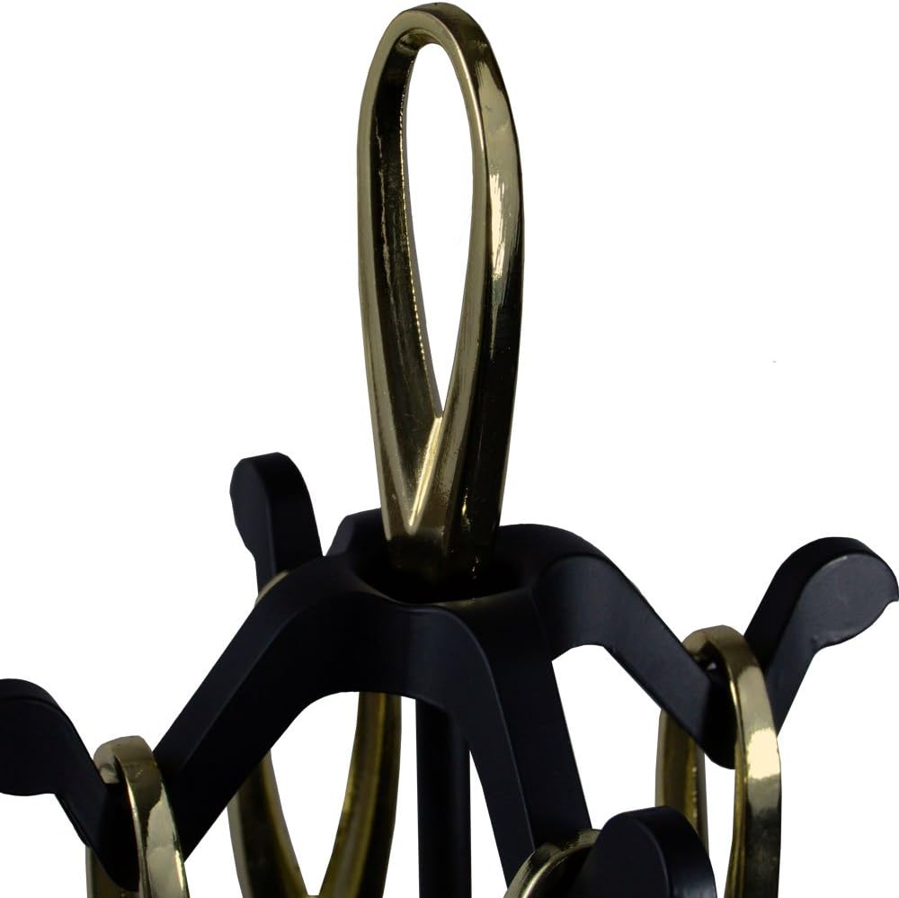 Home Discount 5 Teile Companion Sets - Schwarz & Messing, Schwarz