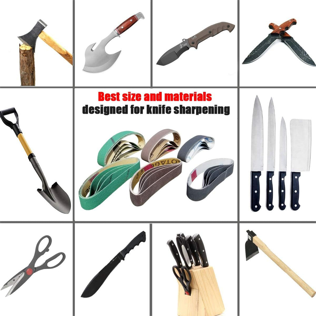 24 Pcs 3/4" x 12" Replacement Belt Kit for Work Sharp Knife & Tool Sharpener Ken Onion Edition (WSKT
