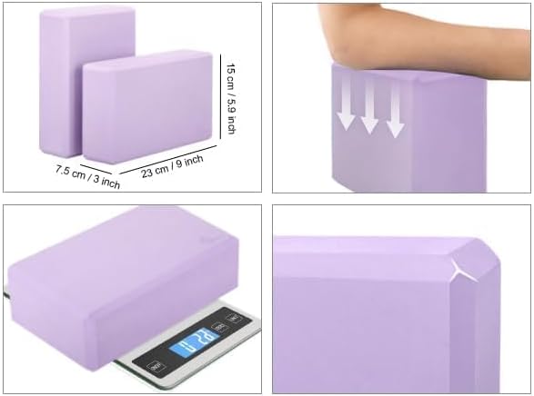 EXERZ Yoga Blocks 2 pack, Gym Blocks, Exercise Workout Fitness Bricks, Pilates Stretch Handstand Non