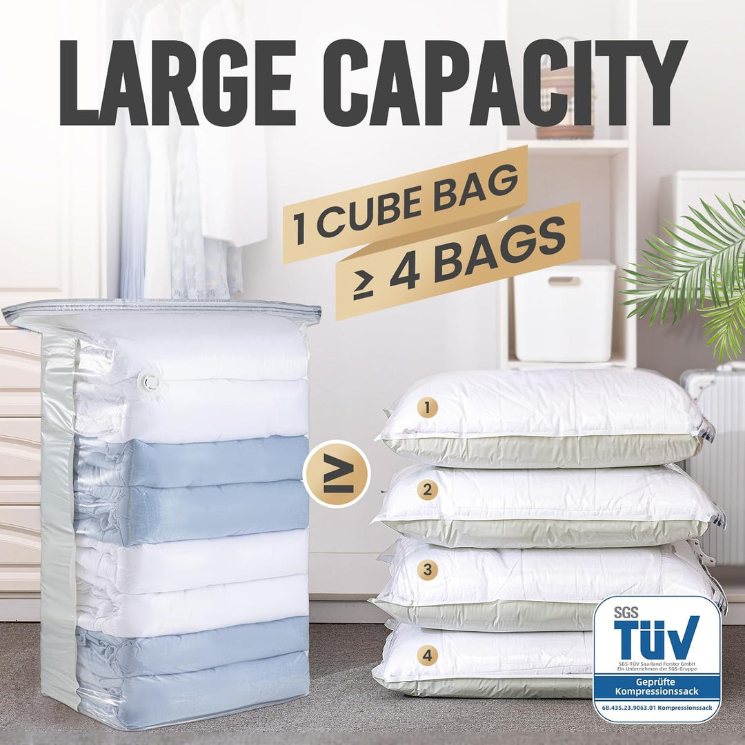 TAILI Vakuumbeutel für Kleidung Gross Würfel, 12 Jumbo Vakuumbeutel für Bettdecken Vacuum Bags for C