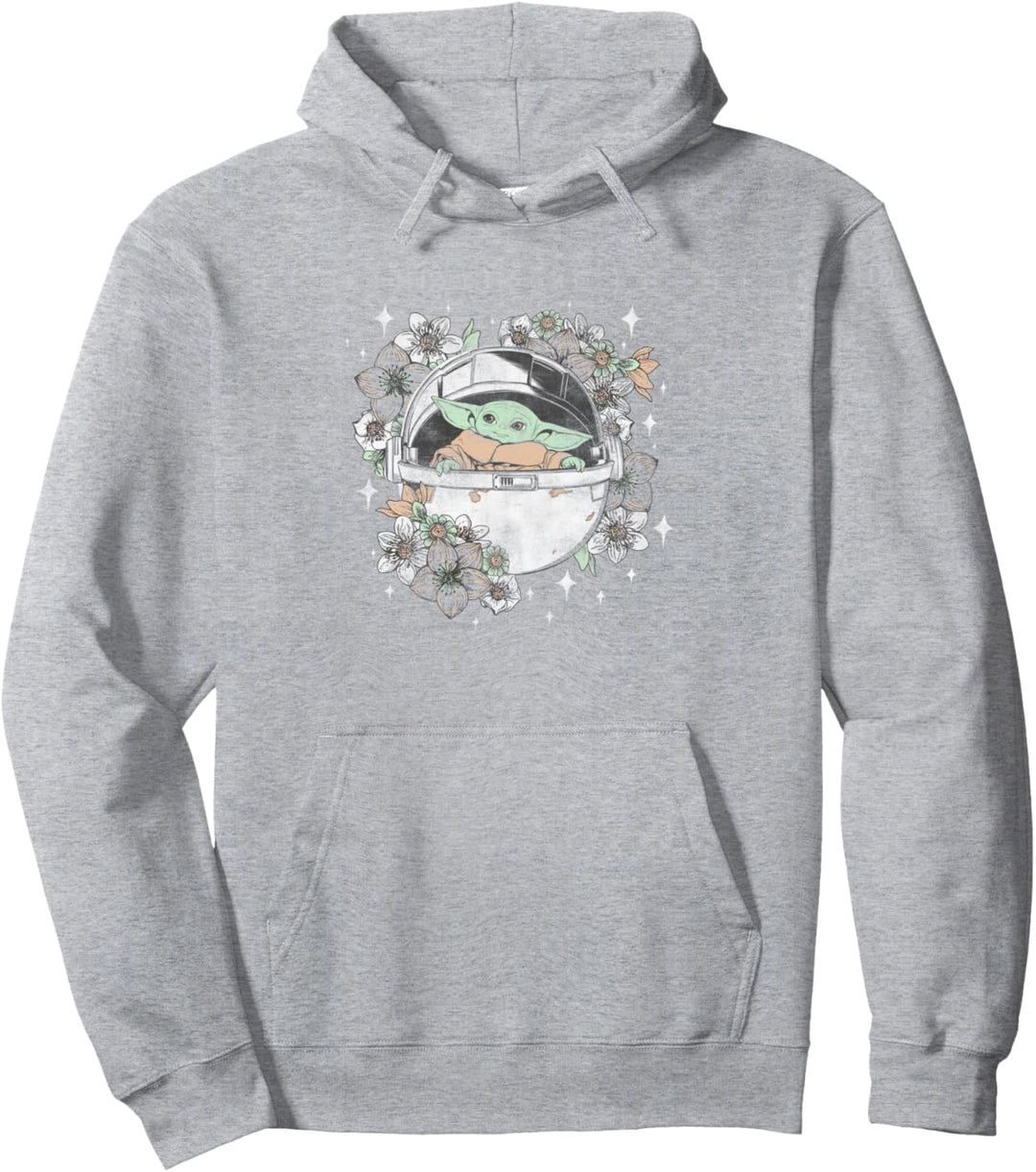 Star Wars The Mandalorian Floral Child Redux Pullover Hoodie