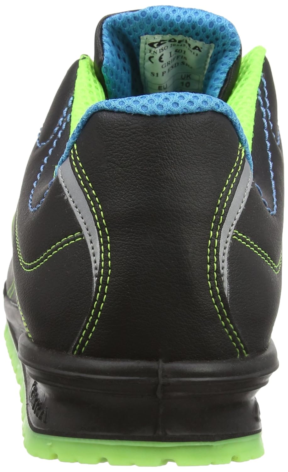 Cofra 78750-000.W44 GRIFFIS S1 P ESD SRC Sicherheitsschuhe, Schwarz/Grün, Grösse 44 44 EU, 44 EU