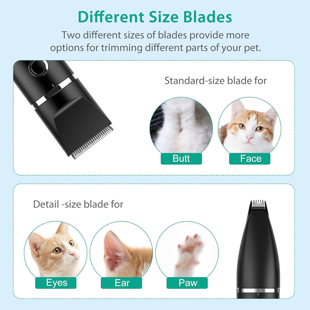 ORIA 2 in 1 Haustier Trimmer, Hundeschermaschine USB Wiederaufladbar, IPX7 Wasserdicht Hundetrimmer,