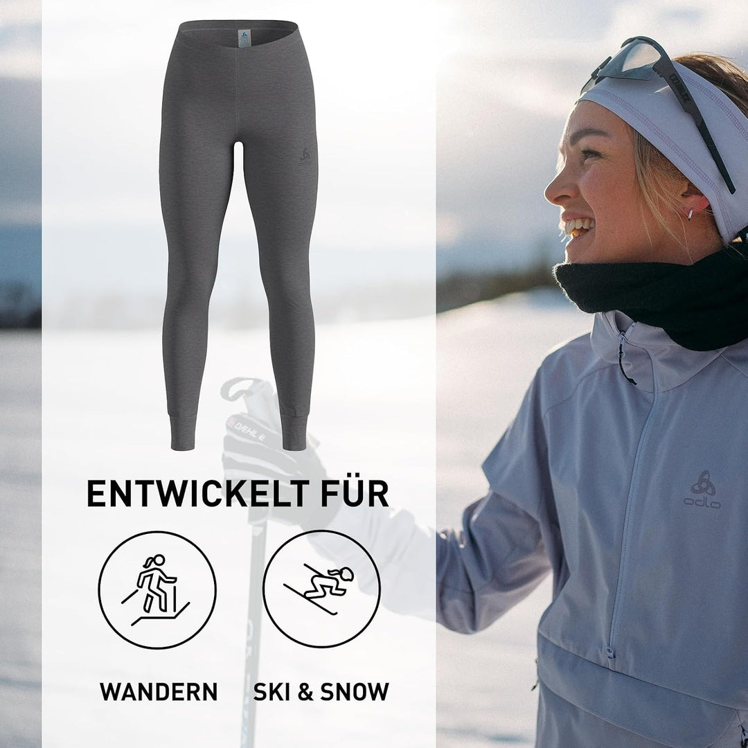 Odlo Thermo Leggings Damen Active Warm I Thermounterwäsche I Warme Skiunterwäsche I Lange Thermohose