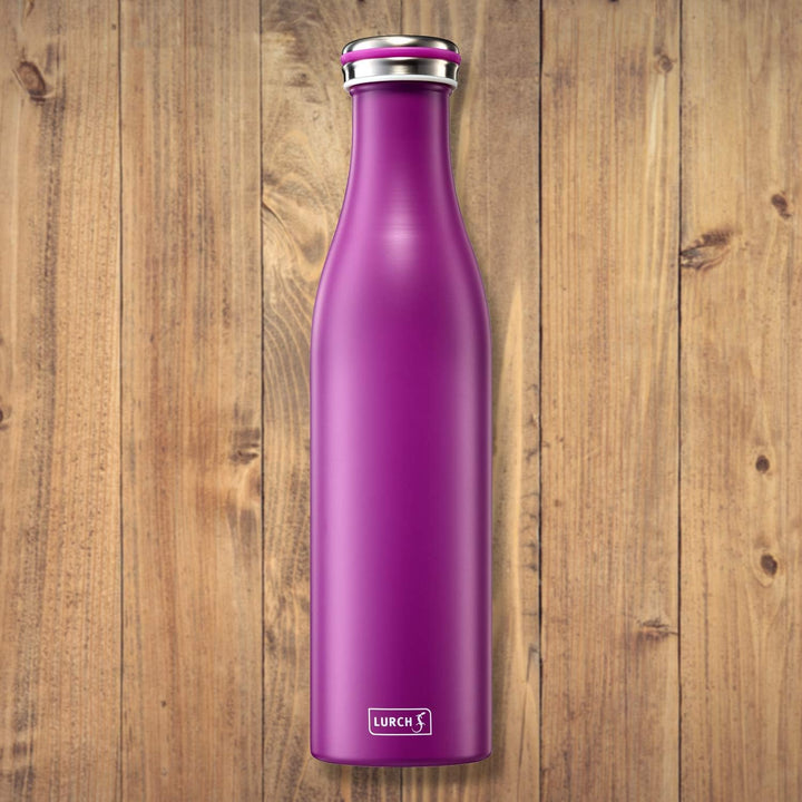 Lurch 240860 Isolierflasche/Thermoflasche für heisse und kalte Getränke aus doppelwandigem Edelstahl