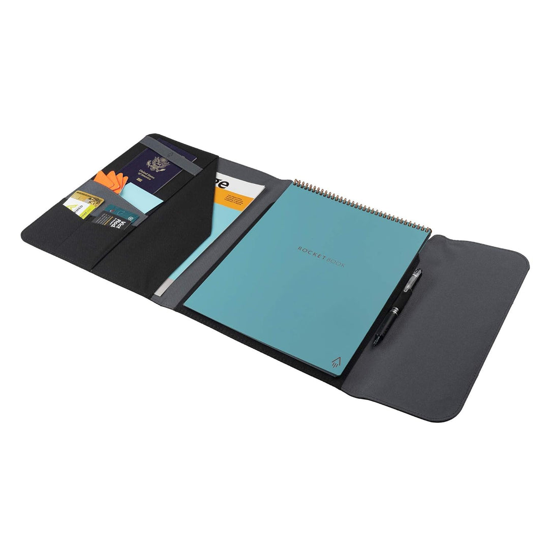 Rocketbook Flip Capsule Folio Cover – 100% recycelbare Hülle mit Stifthalter, Magnetverschluss und I