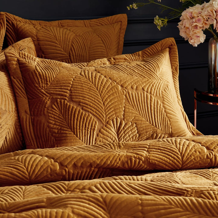 Paoletti Palmeria Bettbezug und Kissenbezug-Set, Gold, Single Twin Gold, Twin Gold