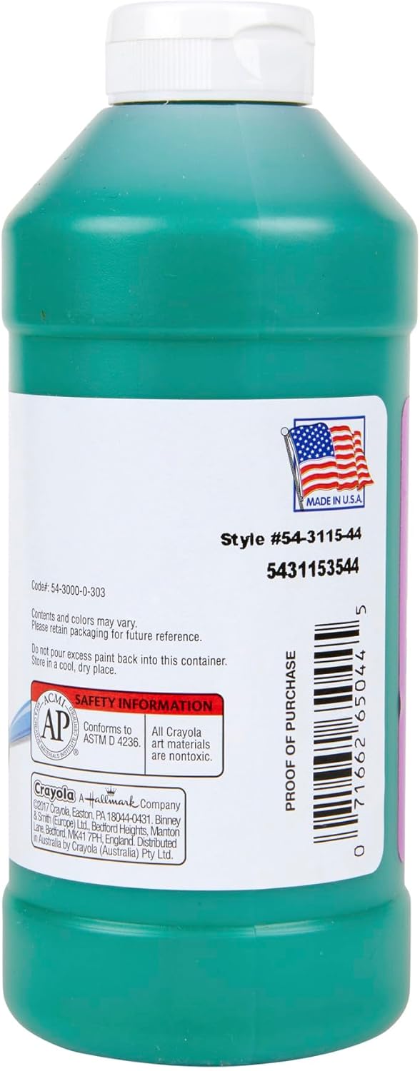 Artista II Washable Tempera Paint, Green, 16 oz, Sold as 1 Each
