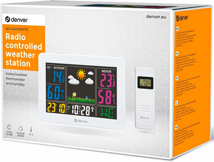 Denver Wetterstation 'WS-540' mit Aussensensor, Alarmfunktion und Farbdisplay, sowie Messung von Tem