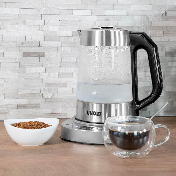 Unold Samowar Selin 18215 Samowar 2-in-1 Teekocher & Wasserkocher 1,7L + 1,0L Teekanne Borosilikatgl