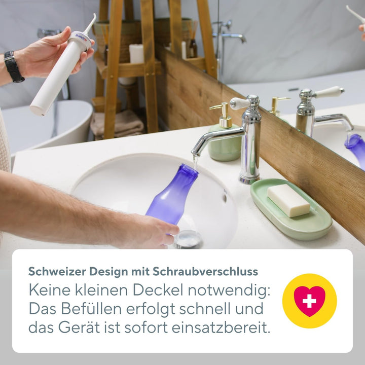 B.Well Swiss tragbare und kabellose Munddusche TH-917, 4 Betriebsmodi inkl. individuellem Modus, 280