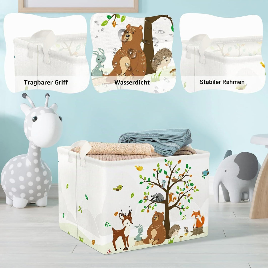 Clastyle Safari Tier Bär Fuchs Baum Würfel Aufbewahrungskorb Weiss Kaninchen Vogel Wasserdicht Recht