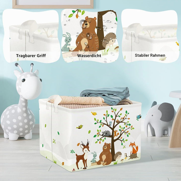 Clastyle Safari Tier Bär Fuchs Baum Würfel Aufbewahrungskorb Weiss Kaninchen Vogel Wasserdicht Recht