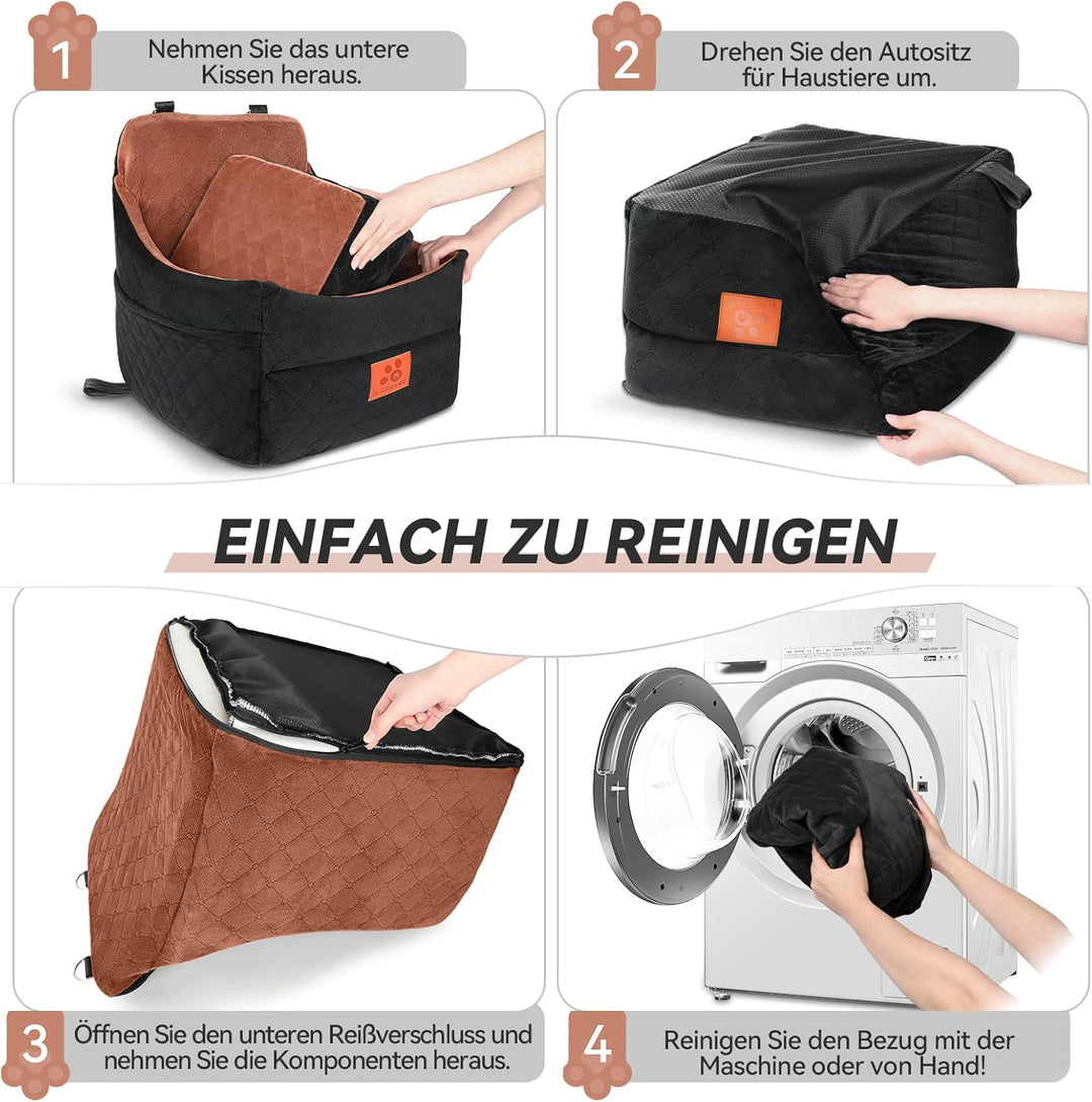 Hunde-Autositz für kleine/mittlere Hunde, Hundeautositz mit Dicker Polsterung unter 35 Pfund, Abnehm
