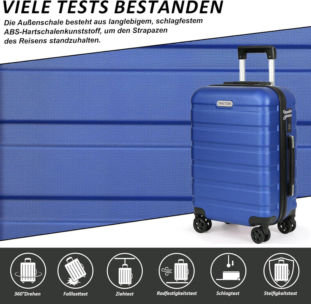 TANTOMI Kofferset 3-teilig, ABS Hartschalenkoffer Set, Reisekoffer Set mit Rollen, Gepäck-Sets (20/2